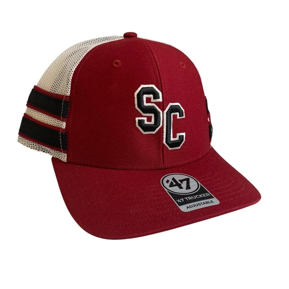 '47 Brand South Carolina Gamecocks NCAA Straight 8 Trucker Snapback Hat Cap OSFM
